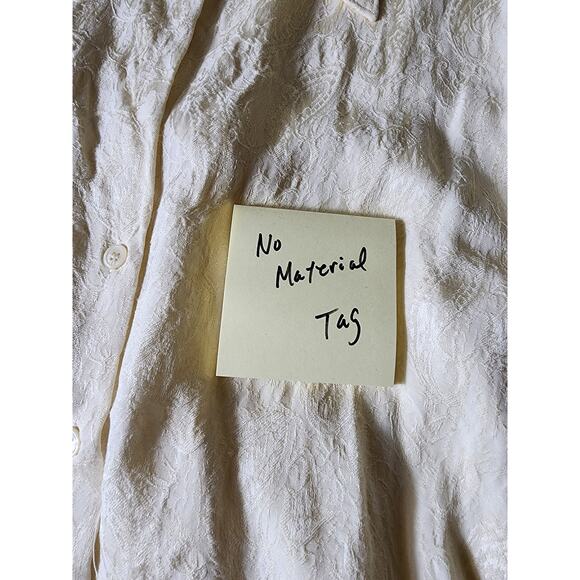 ZARA Cream Paisley Textured Fringe Career Casual Night Out Button Up Top SZ XL - Picture 10 of 10